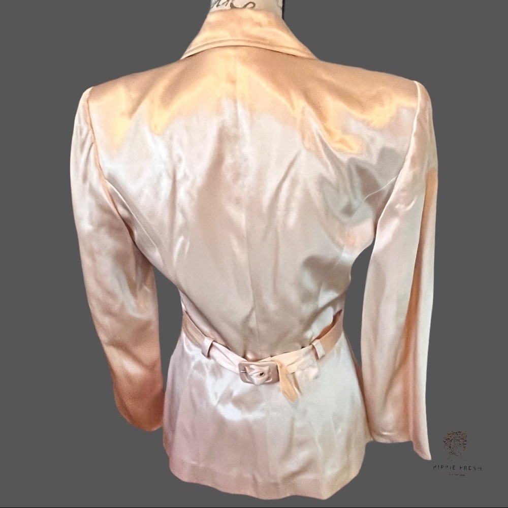 Vintage Nina K Champagne Blush Satiny Evening Blazer Size 4 - Picture 5 of 8